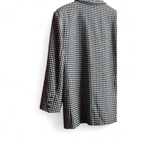 Vintage 80's/90's Made In USA Wool Houndstooth Womens Blazer - Picture 3 of 8